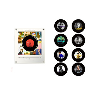 Aimant de réfrigérateur personnalisé en acrylique pour album musical, design tourne-disque vinyle, photo personnalisée, veilleuse rotative NFC, cadeau pour fan de musique - Product Image 3