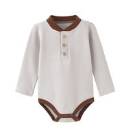 Combinaison pour nouveau-né de 0 à 12 mois, printemps/automne, unisexe, en coton, à manches longues, en tissu gaufré, à simple boutonnage, sac d'emmaillotage DOM