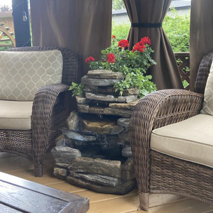 Batu air terjun Cascading luar ruangan, kenyamanan menenangkan untuk taman rumah air mancur-<span class=keywords><strong>4</strong></span> tingkat Dekorasi Rumah - Product Image 3