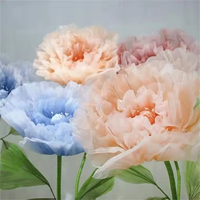 Rose de coquelicot Géant Gonflable en Organza Fait à la Main pour Décoration de Maison de Mariage Fleurs Artificielles avec Tige Fleurs Géantes Électriques en Papier