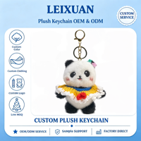 Porte-clés en peluche panda mignon, pinces à cheveux en forme de cœur, collier au crochet fait main, bord à volants blanc, décoration florale au crochet jaune, cadeau pour sac à dos