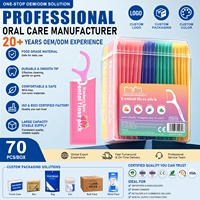 Bâtonnets de fil dentaire à la menthe, pour un nettoyage buccal en profondeur, emballés individuellement, colorés, jetables, avec boîte
