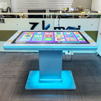 Table de jeu à écran tactile de 43 pouces Table intelligente amovible et étanche avec lumière LED à chargement sans fil