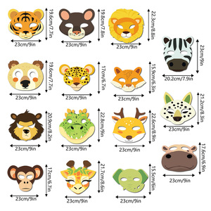 HLC 15 PC หน้ากากการ์ตูนสัตว์ป่า, หน้ากากกระดาษรูปสัตว์สำหรับงานวันเกิดเด็ก อุปกรณ์กิจกรรมพ่อแม่ลูก และงานปาร์ตี้ครอบครัว - Product Image 2