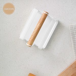 Cutting Board Rack for Kitchen <b>Pan</b> and Pot Lid Organizer Carbon Steel Wood Handle Shelves Cutting Board Holder Drain Rack - Product Image 4
