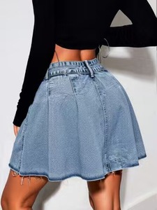 Nouvelle collection 26ème : Short en <span class=keywords><strong>jean</strong></span> amincissant pour femme, taille haute, coupe trapèze, anti-exposition, grande taille, pour silhouettes généreuses - Product Image 6