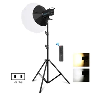 PULUZ lampu studio video profesional, peralatan pencahayaan studio video fotografi led dengan pemegang dan kotak lembut 150W
