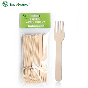 Disposable Hot Selling Birch Natural 165mm Wooden Cutlery Knife Spoon Fork