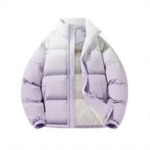 Custom High Quality Men's Winter Puffer <b>Jackets</b> Customized Designs <b>Canvas</b> Fabric Breathable Windproof Hooded Stand Front - Product Image 1