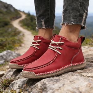 Bottes pour hommes les plus vendues, chaussures pour hommes printemps-automne, chaussures décontractées antidérapantes à semelle souple, bottes d'extérieur cousues à la main, antidérapantes - Product Image 2