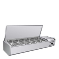 Réfrigérateur de comptoir de préparation de sandwichs en acier inoxydable à refroidissement direct Saladette de 2 m pour usage commercial