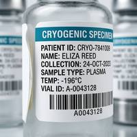 Etiquetas para Congeladores Criogénicos de Grado Industrial, Tubos de Muestras Médicas, Adhesivo Permanente, Resistentes a LN2, Etiquetas con Código de Barras, Rollo Personalizado OEM