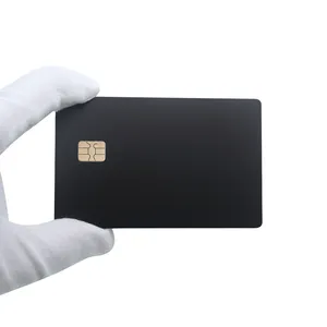 Personalizado de acero inoxidable mate negro chip ranura banda magnética Banco Cajero Automático Tarjeta de metal en blanco tarjeta de crédito