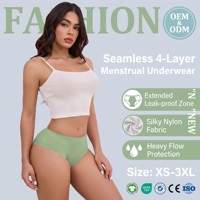 Culottes menstruelles pour adolescentes, 4 couches, flux abondant, sous-vêtements menstruels pour filles, culottes menstruelles réutilisables en nylon taille moyenne, vente en gros
