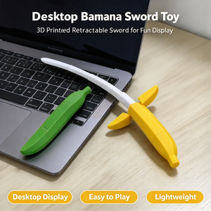 Épée banane rétractable avec lame courbée et fourreau, jouet léger imprimé en 3D, portable, pour collection et décoration de bureau - Product Image 6