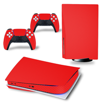 Autocollant en fibre de carbone Data Frog pour la console de manette PS5, peau pour Playstation 5