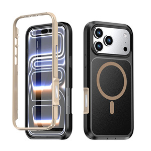 เคสกันกระแทกแบบแม่เหล็ก 2in1 วัสดุ TPU PC สีทูโทนสุดเทรนดี้ พร้อมปุ่มสัมผัส AI ป้องกันรอบด้าน สำหรับ <span class=keywords><strong>iPhone</strong></span> 17 16 15 14 Pro Max - Product Image 1