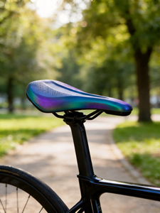 Selle de vélo PUSAI couleur arc-en-ciel avec rail en acier 25,5x16,5cm 364g - Product Image 6