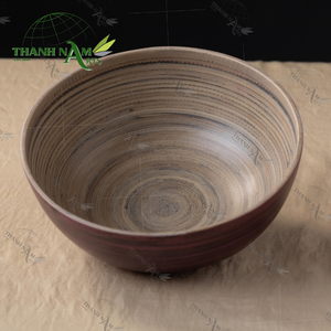 Cuenco para servir de bambú desechable personalizado OEM, acabado Natural, utensilios de cocina ecológicos sostenibles para ensalada de fideos, uso de cereales - Product Image 2