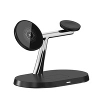 Cargador Inalámbrico Magnético 3 en 1 de 15W, Base de Carga Inalámbrica para Teléfono, Cargador Inalámbrico para Samsung iPhone
