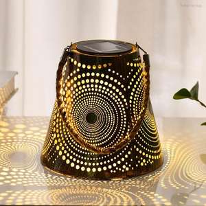 Iron <b>Solar</b> LED DC Waterproof Outdoor Hanging Projection <b>Lantern</b> Remote Control for Courtyard <b>Garden</b> Halloween Atmosphere - Product Image 2