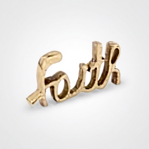 L 15.88 x W 1.91 x H 6.35 cm Faith Wall Art Handmade Minimalist Sculpture Irregular Shape Engraved Design Living Room <b>Decor</b> 1PC - Product Image 1