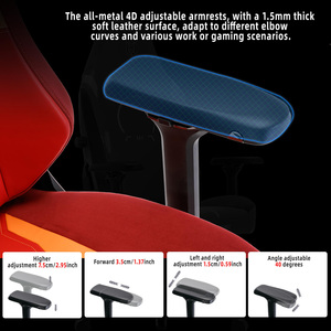 <span class=keywords><strong>Silla</strong></span> de juego Dota 2 De cuero rojo para ordenador, <span class=keywords><strong>silla</strong></span> de juego OEM de lujo de PU, <span class=keywords><strong>silla</strong></span> de carreras de espuma moldeada en frío con cintura integrada - Product Image 3