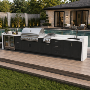 Cucina per <span class=keywords><strong>barbecue</strong></span> e Grill all'aperto di lusso per ville Forno elettrico integrato su misura e griglia <span class=keywords><strong>in</strong></span> acciaio inossidabile - Product Image 2