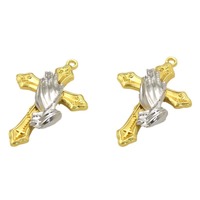 Élégant pendentif religieux catholique en alliage de zinc plaqué or et argent, avec mousqueton, pour clés, voiture, téléphone, sac, ou comme porte-bonheur