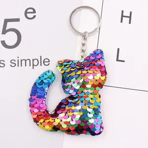 Commercio all'ingrosso Keychain Animale Glitter Paillettes Catena Chiave Regali per le Donne Sacchetto Accessori Auto Chiave Anello Dei Monili