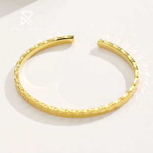 Pulsera abierta brillante de moda Rochime, brazalete de Plata de Ley 925, joyería fina, pulsera chapada en oro para mujer - Product Image 5