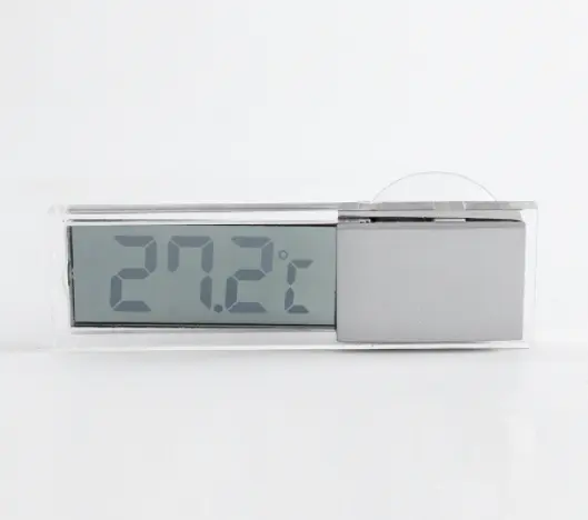 جهاز قياس درجة الحرارة بشاشة LCD للسيارة, جهاز قياس درجة الحرارة بشاشة LCD رقمية للنوافذ على النافذة درجة مئوية فهرنهايت ساعة رقمية للسيارة عالية الجودة