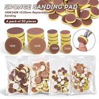 50 pièces/sac Éponges de ponçage rondes remplaçables, éponges de ponçage brunes pour pédicure # 180 # 240 tampons de polissage pour cuticules et callosités
