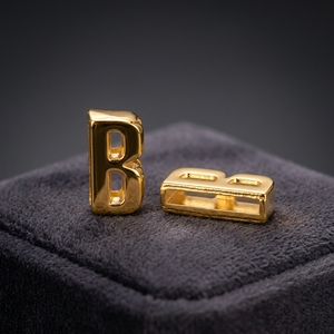 Breloques en lettres plaquées or A-Z, perles en métal alphabet pour collier, bracelet, fabrication de bijoux DIY, accessoires - Product Image 2