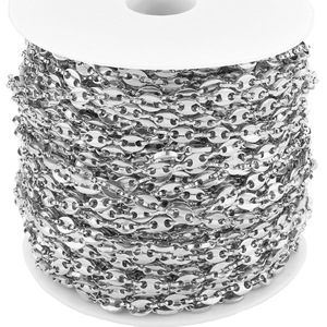 Cadena de Acero Inoxidable con Eslabones de Granos de Café, Color Dorado, para Fabricación de Collares, Componente de Joyería Bañado en Oro de 18k, Origen Yiwu, Primavera 2025 - Product Image 5