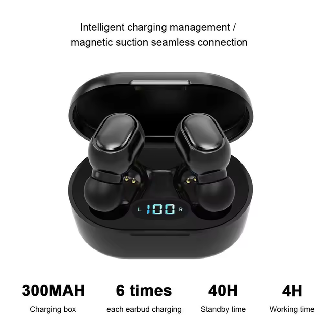 Digital Display Wireless for 5.0 Headphones Macaron Mini Earbuds Plastic 15m Range
