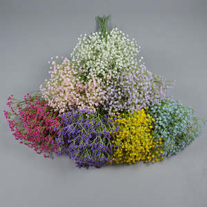 थोक प्लास्टिक विभिन्न रंग बच्चे सांस फूल कृत्रिम शादी की सजावट प्लास्टिक बाल फूल - Product Image 1