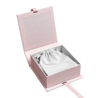 Boîte Cadeau Rose Personnalisée et Élégante en Carton pour Bijoux, en Forme de Livre, avec Ruban