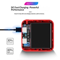 Power Bank Li-Polymer Ukuran Mini Ultra Tipis 10000mAh Pengisian Cepat 10W Kualitas Tinggi Terlaris dengan Layar LED dan USB Nirkabel