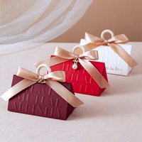 Boîte à bonbons de mariage de luxe avec logo personnalisé, élégante, faite à la main, biodégradable, en carton ivoire CMYK, avec gaufrage