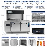 Station de préparation de boissons intégrée en acier inoxydable OEM pour salon de thé