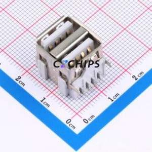 KH-2AF90ZJ-13.5JB USB Connector Bent Lead Through Hole Connector Type-A Female Right Angle Insert 4Px2 - Product Image 1