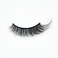 Vente en gros de faux cils en vison avec boîte à cils personnalisée, cils naturels en faux vison de 18mm, cils à bande complète