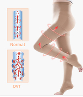 Collants de compression médicale pour femmes, opaques, à taille haute, jusqu'aux cuisses, à compression graduée 20-30 mmHg, qualité hospitalière, pour usage hospitalier