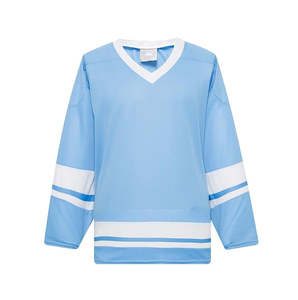 Felpa da Hockey con logo personalizzato in carta semplice personalizzata all'ingrosso della fabbrica 100% felpa da Hockey a manica lunga in poliestere con scollo a V - Product Image 1