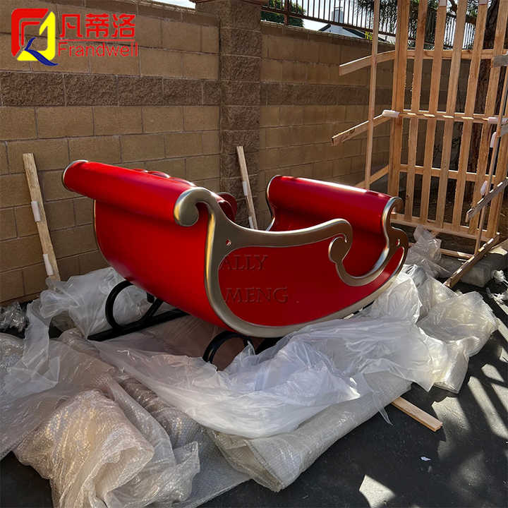 Personalized Outdoor Resin Christmas Ornaments Life Size Fiberglass Santa Sleigh for Sale