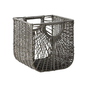 Cesta de Almacenamiento de Mimbre Tejida a Mano, Rectangular Gris con Asas Dobles para Almacenamiento en Cajones de Hogar u Hotel - Product Image 5