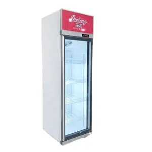 Congelar de vidro 458l comercial, refrescante upright, porta vertical, showcase, com luz, dossel