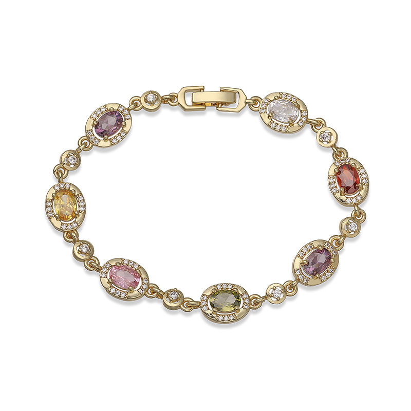 Bracelet couture ovale diamant couleur or