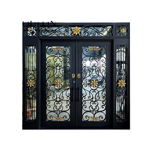 <span class=keywords><strong>Puerta</strong></span> <span class=keywords><strong>de</strong></span> Entrada Funcional, Exquisitamente Forjada y con Tallado Artístico, que Combina Protección Antirrobo con Decoración Estética - Product Image 2